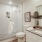 a bathroom with a shower and toilet
