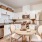 a kitchen with white cabinets