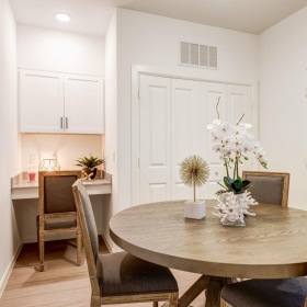 Gorgeous living areas to entertain and enjoy a dining room table with chairs